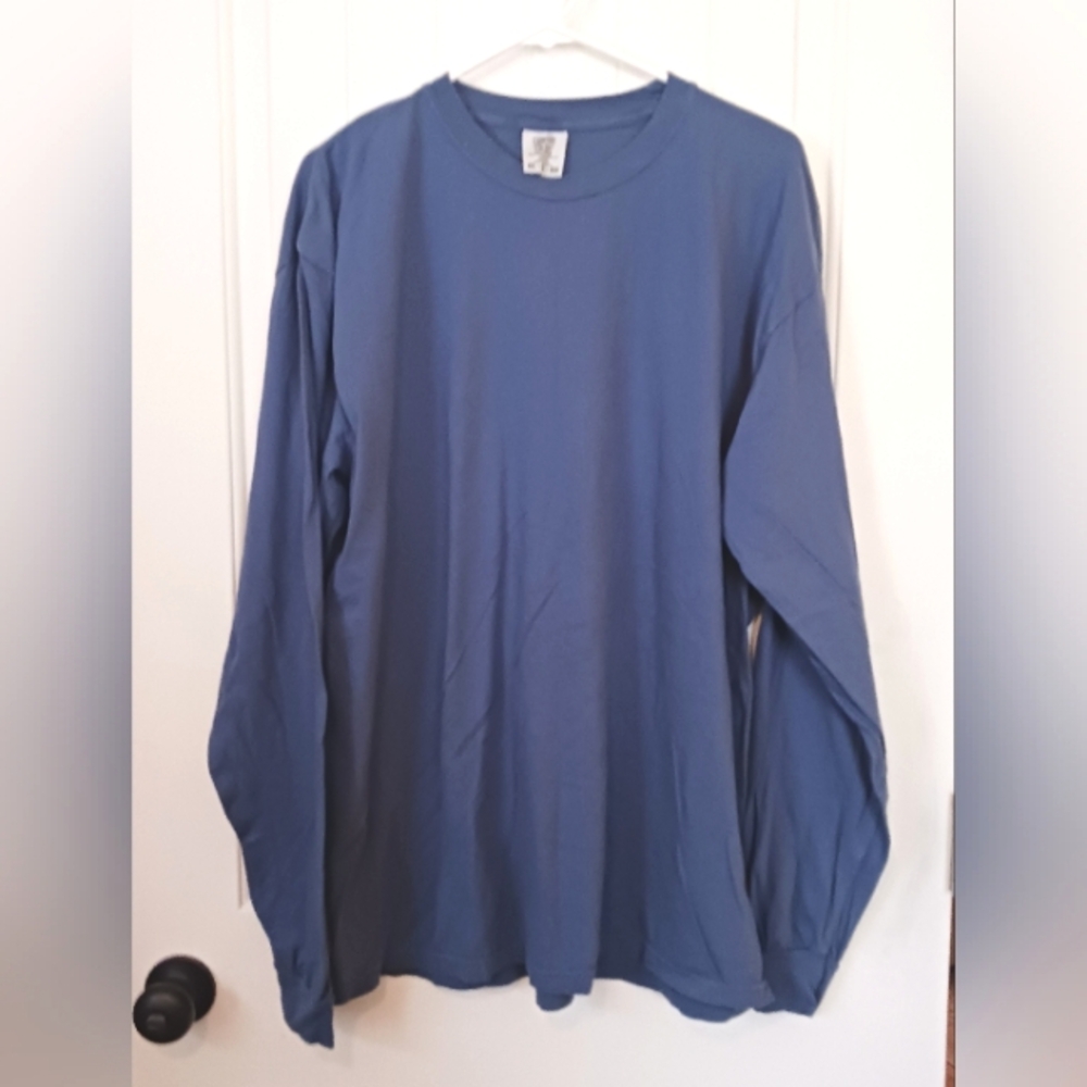 Comfort Colors Men's Blue Long Sleeve Shirt XL NEW